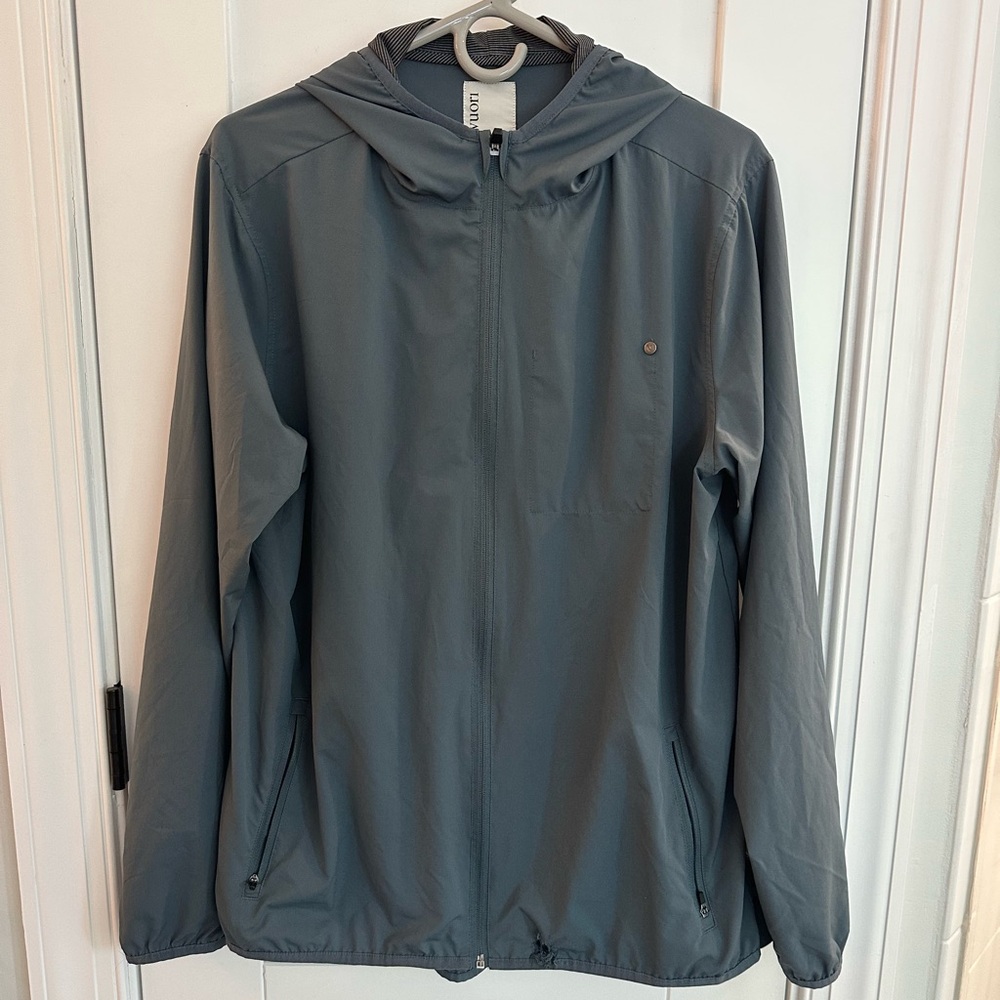 Vuori Men's Charcoal Windbreaker Jacket Large FLAW